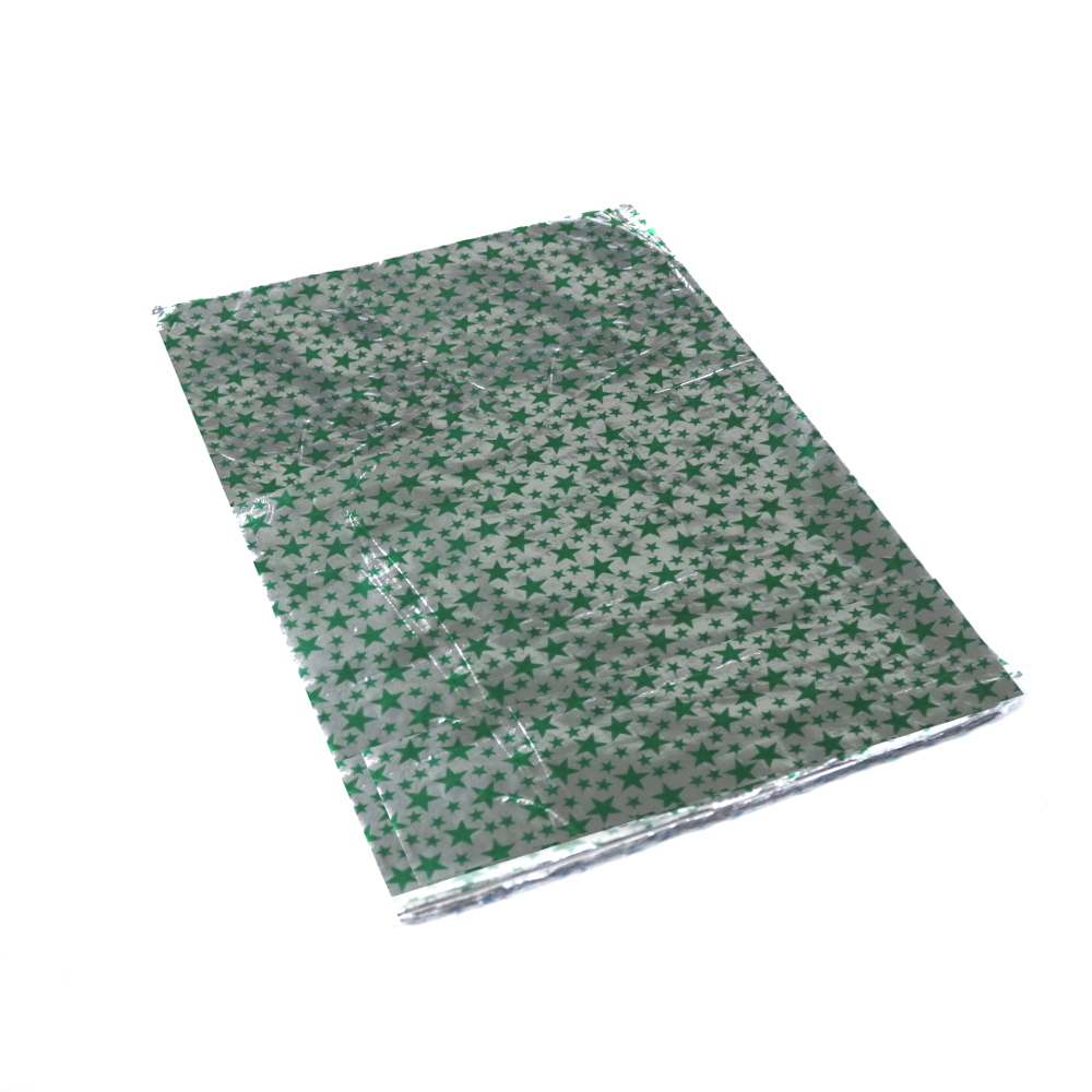 Wrap Worlds - Chocolate Packaging Printed Book Aluminium Foil Stars - 7 * 10 Inches - 50pcs